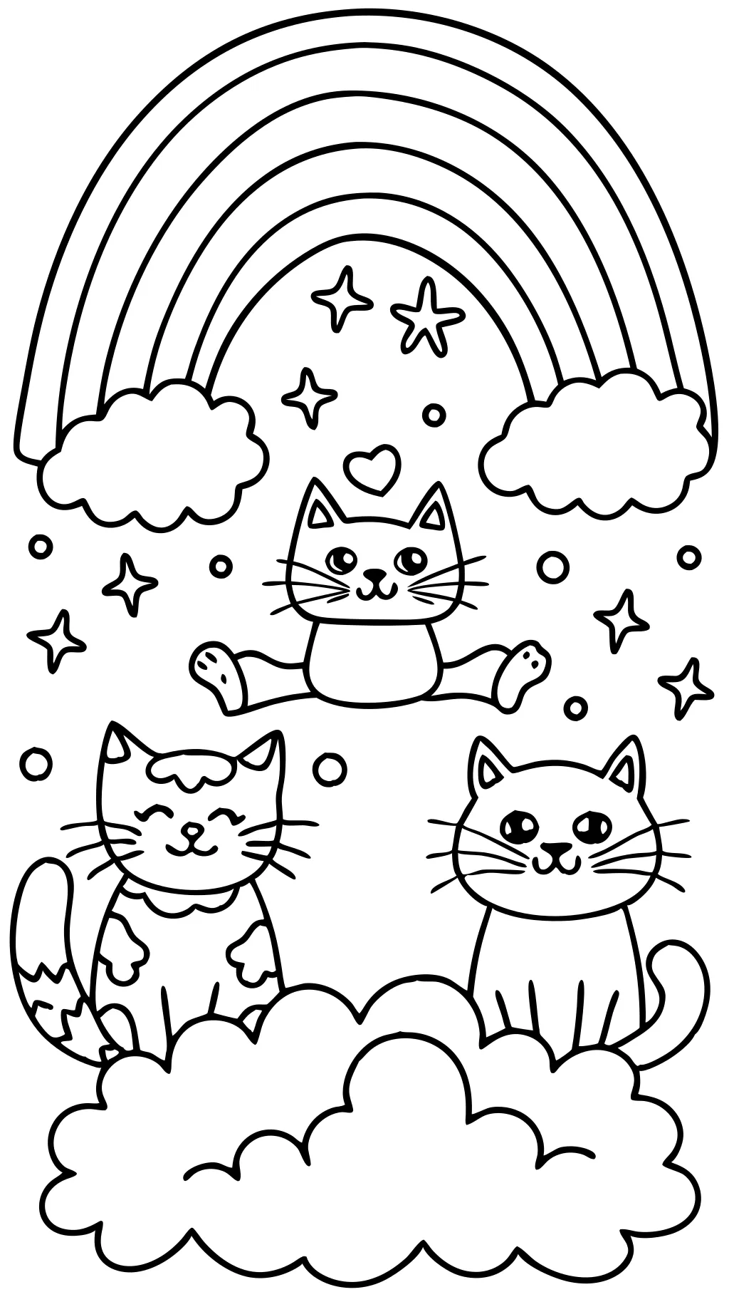 cats and rambows coloring pages